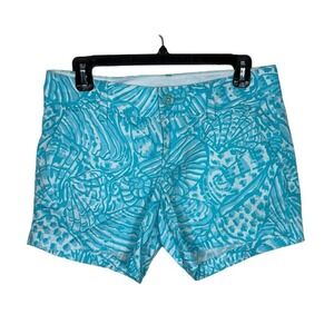 Lilly Pulitzer Callahan Short Shorely Blue Sea Cups 5" 2 Preppy Coastal Beach